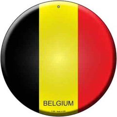 Belgium Flag 12″ Circle Metal Sign