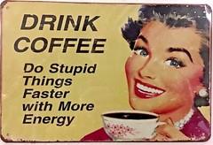 TIN SIGN 8×12 Coffee funny caffeine Java faster kitchen shop work office 1pc2