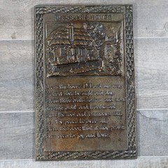 VTG Blessing Saying Rustic Cottage Punched Metal Wall Door Plaque BRASS Decor