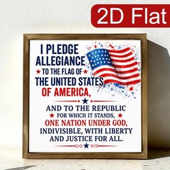 USA Patriotic Wooden Sign Pledge Republic Indivisible Liberty Home Art for home