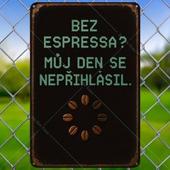 Czech Themed Coffee Metal Sign Funny No Espresso Kitchen Wall Art Decoration