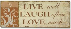 Live Laugh Love Wood Wall Sign 10×5″ Decorative Hanging Plaque Rustic