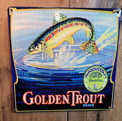 Vintage Golden Trout Fruit Label Reproduction Metal Sign FREE SHIPPING