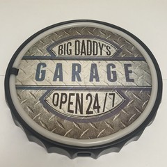 Big Daddy’s Garage Neon LED Light Bottle Cap – Led Neon Blue Light Up Sign Works