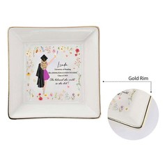 Personalized Graduation Jewelry Dish Ring Dish Gift Class of 2024 Her Grad Gifts