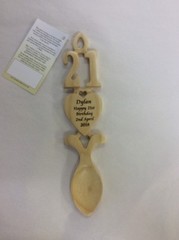Wooden love spoon, 21 Made In Wales any occasion, wedding anniversary, engraved