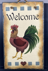 Slate Welcome Sign Nice Decorative Sign Rooster