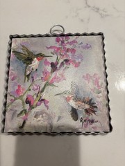 Round Top Collection Hummingbird Print 6x6x1 Farmhouse Gallery Wall