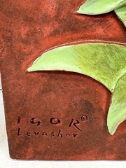 (3) 3D Tulip Flowers Clay Sculpted Art Plaques Tiles By Igor Levashov