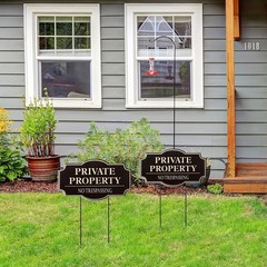2 Pcs Corrugated Plastic No Trespassing Signs 11.8 x 6.7 Inches Private Property