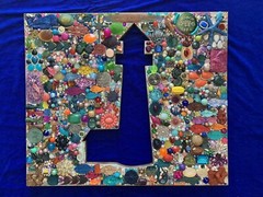 Wood Lighthouse Jeweled Art! Beach, Nautical, Coastal, Ocean, Sea, Home Decor.