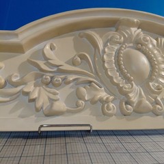 Wall Decor Plaque Floral French Motive Neoclassical Resin Plaster Like 29″