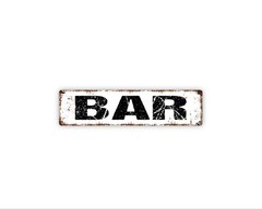 Bar Metal Sign | Home Bar Wall Decor for Man Cave, Garage, Basement, Pub