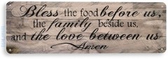 TIN SIGN Bless Food Love Kitchen Cottage Farm Farmhouse Sign A982
