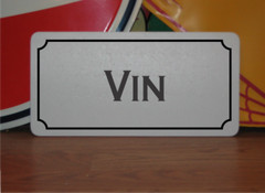Vin Metal Sign wine bottle glass