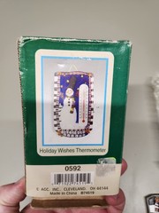The Finishing Touch AGC Snowman Holiday Wishes Thermometer Wall Plaque Decor New