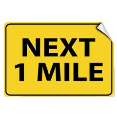 Next 1 Mile Traffic LABEL DECAL STICKER