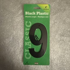 #9 Number Classic Black Plastic 4″ Dimensional Number For Your Home