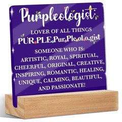 Purple Gifts for Women, Acrylic Sign for Cubicle Decor or Desk Decorations, P…