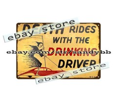 death rides with the drinking driver metal tin sign inspirational dorm room