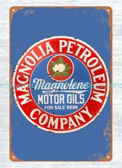 Magnolia Petroleum Company Magnolia Leaf Flower metal tin sign wall furnishings