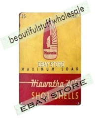 HIAWATHA ACE SHOTGUN SHOT SHELLS ammo metal tin sign office bar interior design