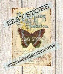 1900 Chase Sanborn Coffee Booklet Of Butterflies of America metal tin sign