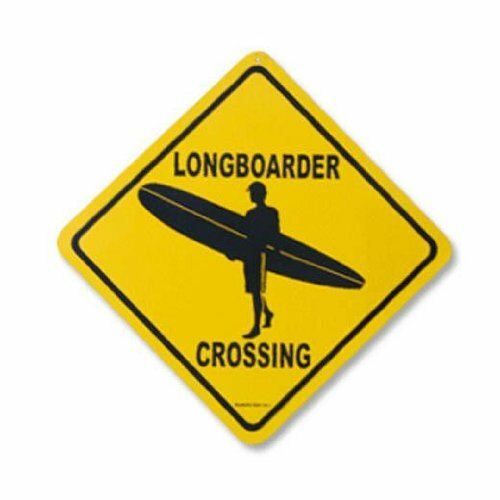 Longboarder Crossing 12 Inch x 12 Inch Decorative Aluminum Street Sign
