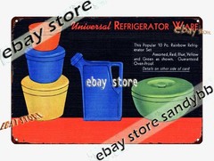 1940 Universal Refrigerator Ware Kitchen Ad Tin Sign home bedroom design