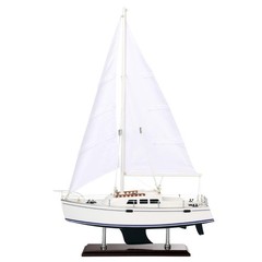 Wooden Catalina Yacht Model, 15×23 inch Sailboat Decor, Modern Luxurious Livi…