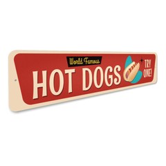 Retro Hot Dog Metal Sign