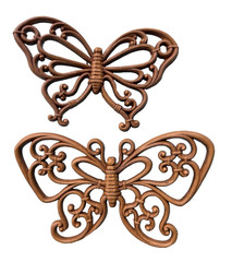 Vtg Homco-Set of 2-Wall Hanging Decor-Plastic Butterflies-1978-Made in USA-7537
