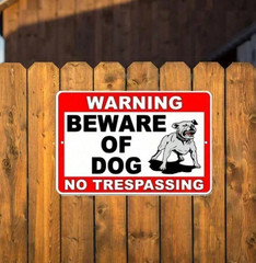 Beware of Dog Metal Sign Weatherproof No Trespassing Warning Plaque Outdoor Yard