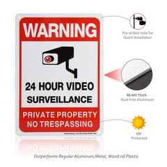 10×7 No Trespassing Signs – Bright Red & Black, Durable Outdoor Security Alerts