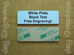Custom Engraved 1×3 White Tag Sign Plate / Pet Memorial Doorbell Urn Trophy Dog