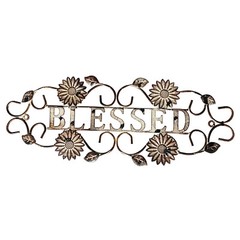 Metal Hanging Blessed Wall Art Sign Home Decor Metal Letters Blessed Sign 17″L