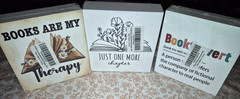 Set of 3 Book Themed Affirmation Living Room Office Wall/Shelf Decor NEW