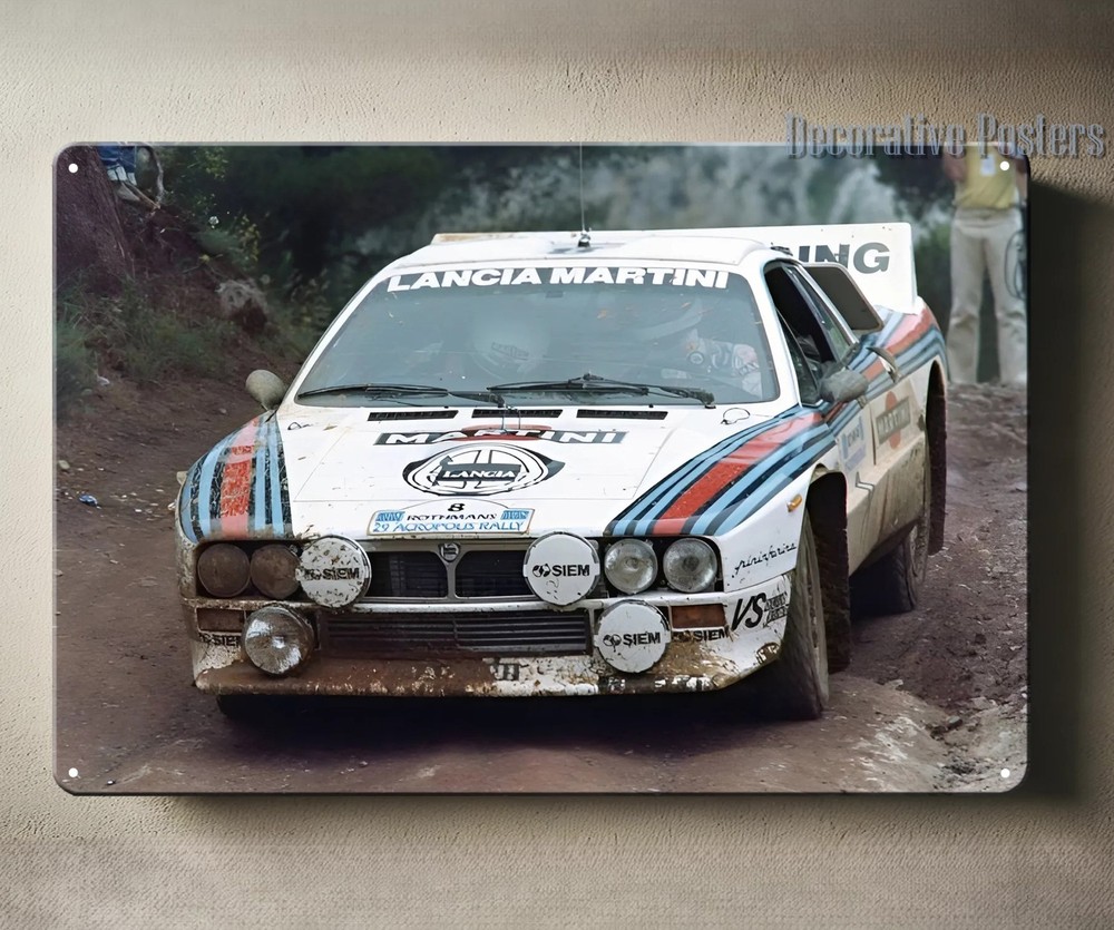 Lancia 037 groub b acropolis Rally Car Metal Poster – Tin Sign – Size:20x30cm