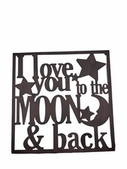 Metal Wall Art Love You to the Moon & Back Sign 15×15 Rustic Farmhouse Decor