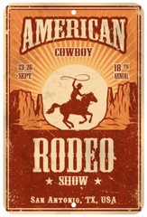 American Cowboy Rodeo Wild West Aluminum Tin Sign Plaque Man Cave Bar Decor S46