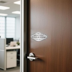 3-Pack Oval No Soliciting Stickers, 7×4″ Waterproof Reflective Silver for Door