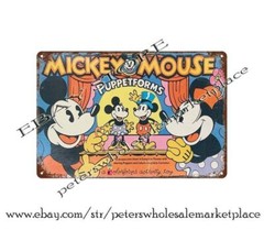 1971 Mickey Mouse Puppetforms Activity Game metal tin sign collectible decor