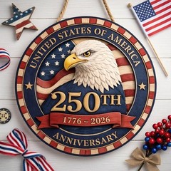 250th Anniversary United States Patriotic Door Sign, USA 250th Decor,