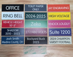 Engraved 1×3 Plate with Adhesive Your Wording Any Color Personalized Plaque Sign