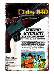 target practice 1980-airgun 840 One Pump Air Rifle bb gun tin sign