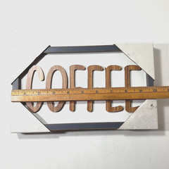 New “COFFEE” Wall Sign 9.9″ x 6.9″ Wood Composite Raised Lettering