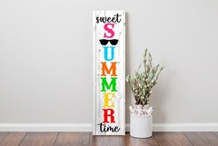 24 Inch (2 Foot Tall) Sweet Summer Time Vertical Wood Print Sign