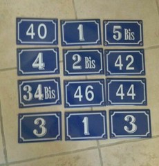 Vintage French Enamel House Numbers Blue White 10x15cm Street Signs