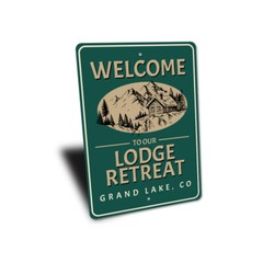Lodge Retreat Metal Sign