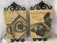 LIVE LOVE LAUGH, LOVE IS SPOKEN HERE & IN EVERYTHING GIVE THANKS- 3 WALL PLAQUES